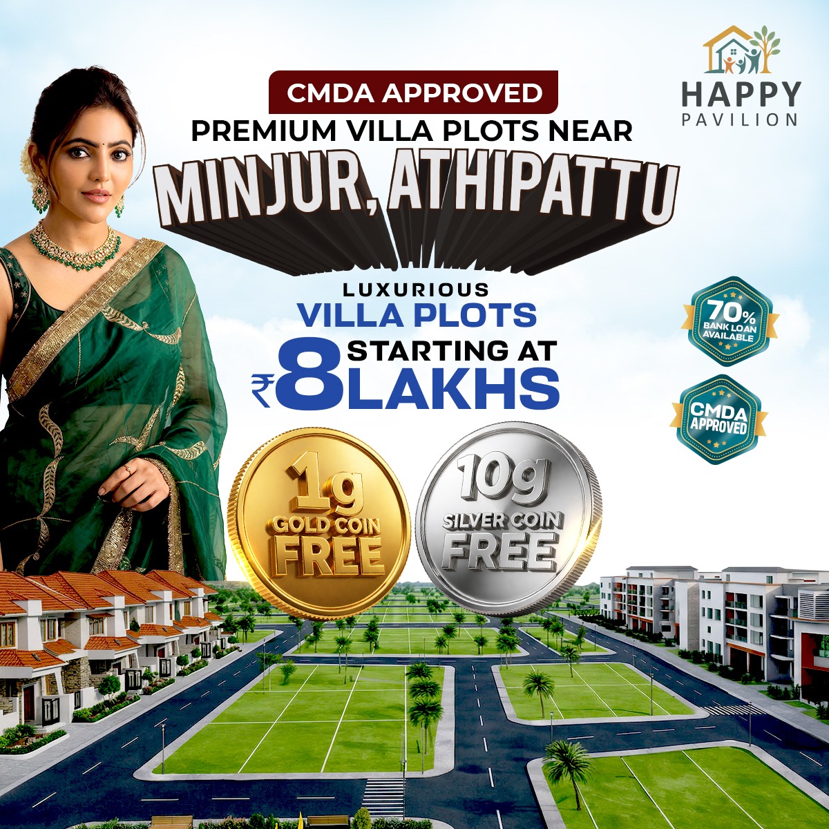 Premium villa plot for sale at Atthipattu